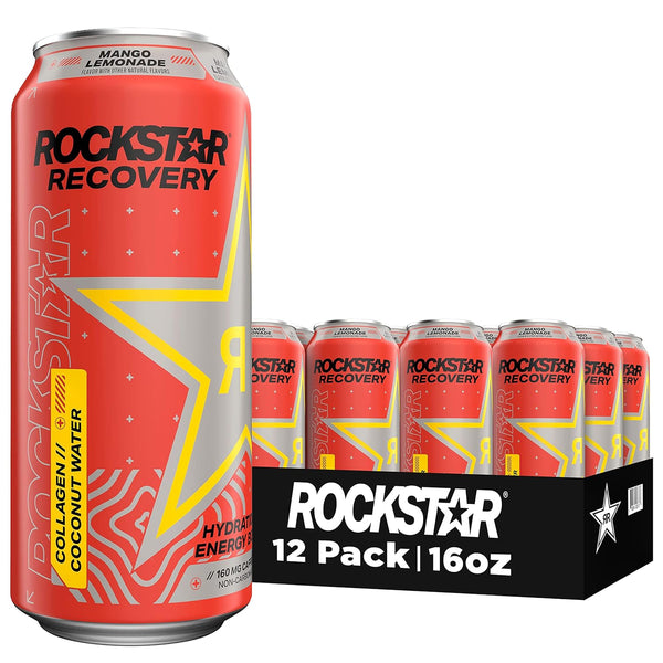 Rockstar Recovery Energy Drink - Mango Lemonade | 12 Pack