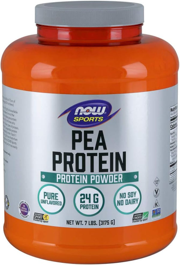 NOW Sports Nutrition, Pea Protein 24 g, Fast Absorbing, Unflavored Powder, 12oz-2-5-Pound