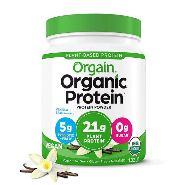 Orgain Organic Vegan 21g Protein Powder, Plant Based, Vanilla Bean 1.02-2.03lb