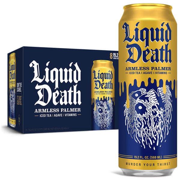 Liquid Death Iced Black Tea, Armless Palmer, 19.2oz King Size Cans (8-Pack)