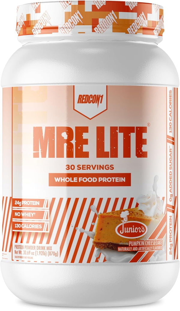 REDCON1 MRE Lite Whole Food Protein Powder, Juniors, Pumpkin Cheesecake (30 Servings)