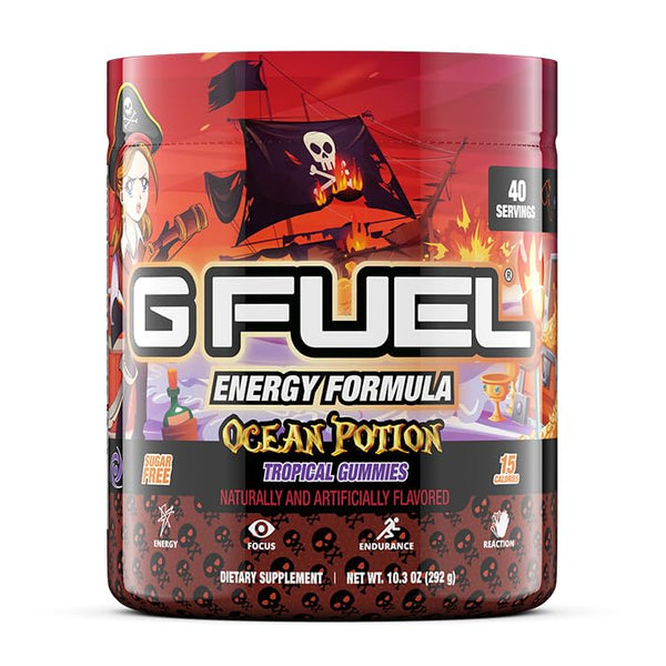 G Fuel Anime Energy Powder, Ocean Potion Tropical Gummies Flavor, 10.3oz