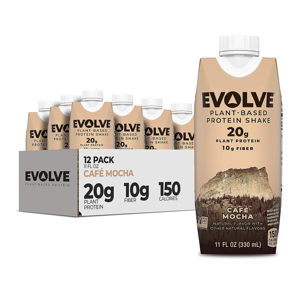 Evolve Plant Based Protein Shake - Café Mocha | 12 Pack