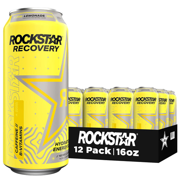 Rockstar Recovery with Electrolytes Energy Drink - Lemonade | 12 Pack