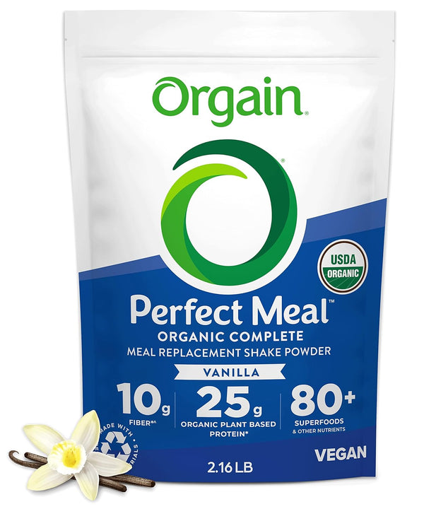 Orgain Organic Protein Powder, Vanilla 25g Plant Based Protein, 2.16lb