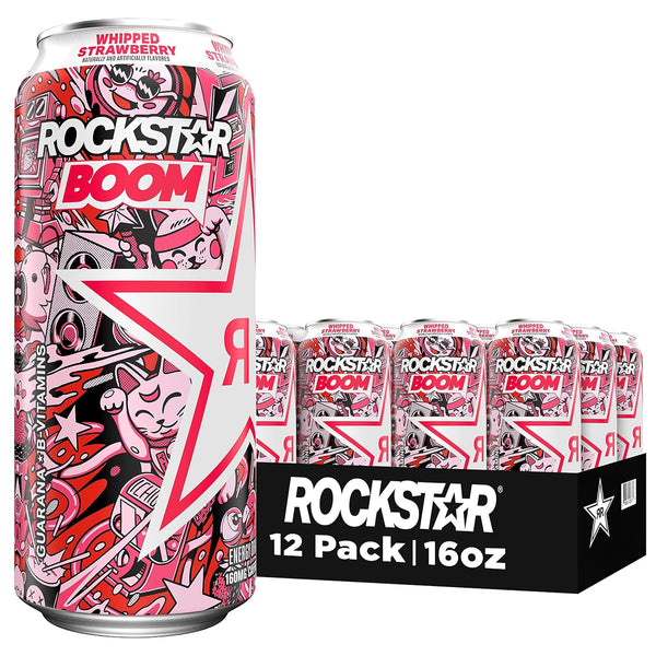 Rockstar, Boom Energy Drink - Whipped Strawberry | 12 Pack