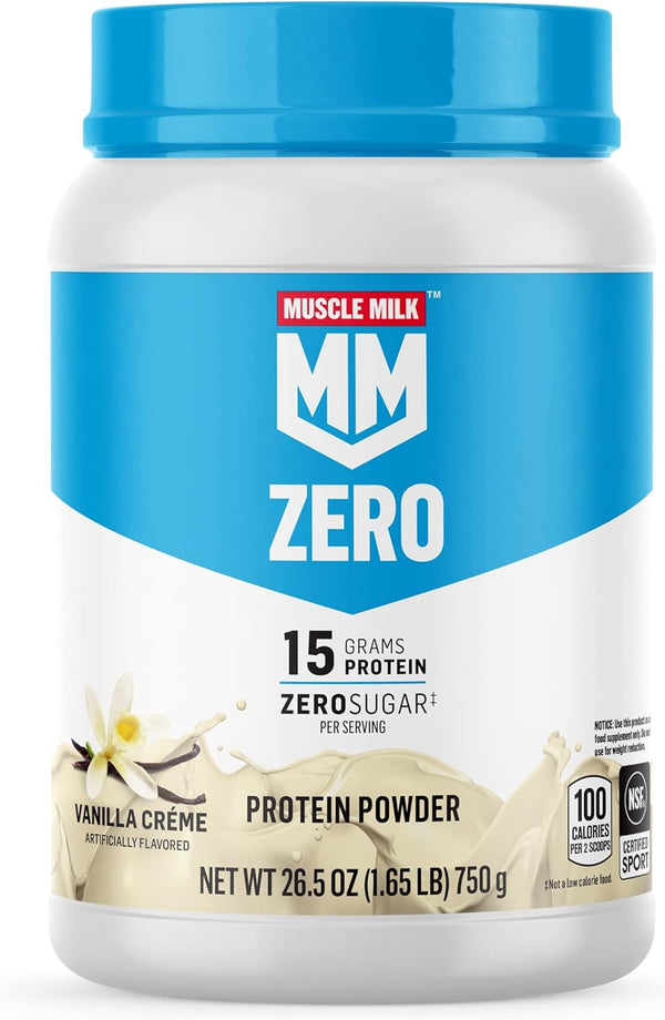 Muscle Milk ZERO, 100 Calorie Protein Powder, Vanilla, 1.65 Pound