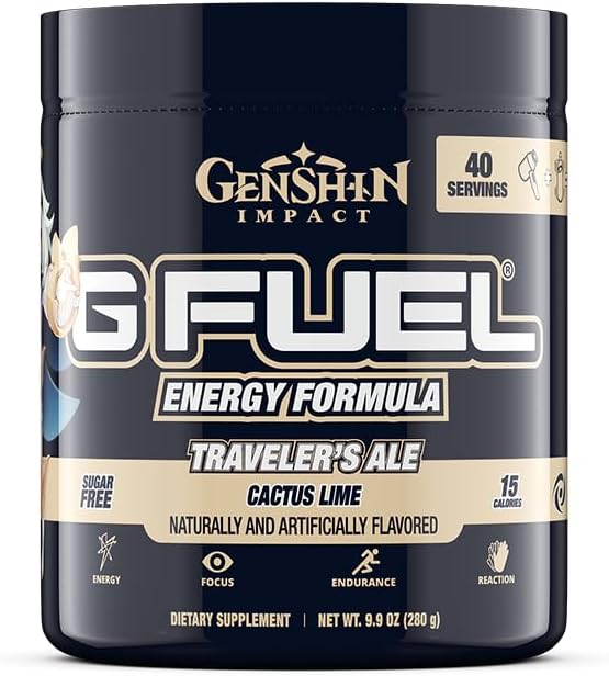 G Fuel Genshin Impact Energy Powder, Cactus Lime Flavor, 9.9oz