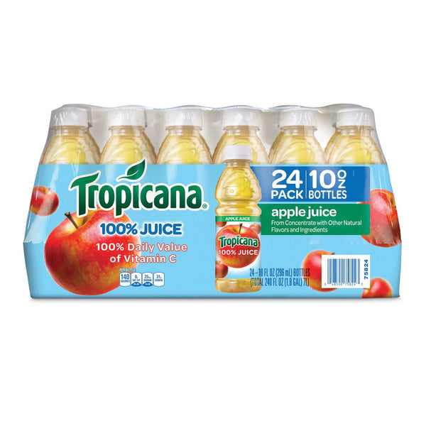 Tropicana Juice, Apple Juice, 10oz (24 Pack)