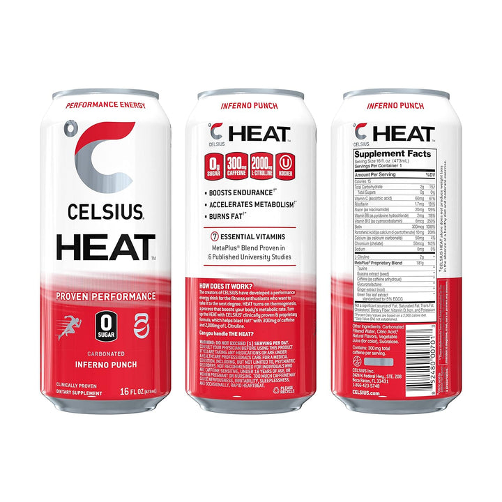 CELSIUS HEAT Energy Drink Inferno Punch - Leo Smart Traders