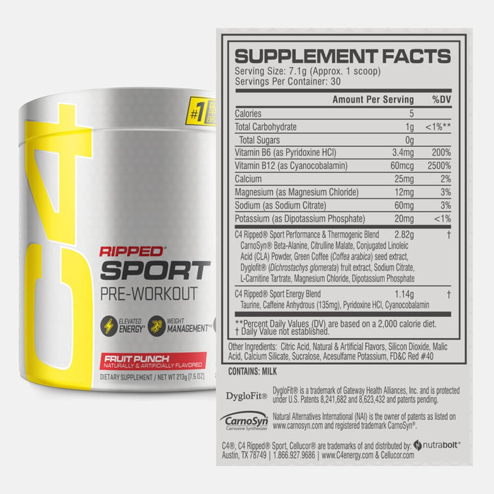 C4 Ripped Sport Pre Workout Fruit Punch - Leo Smart Traders