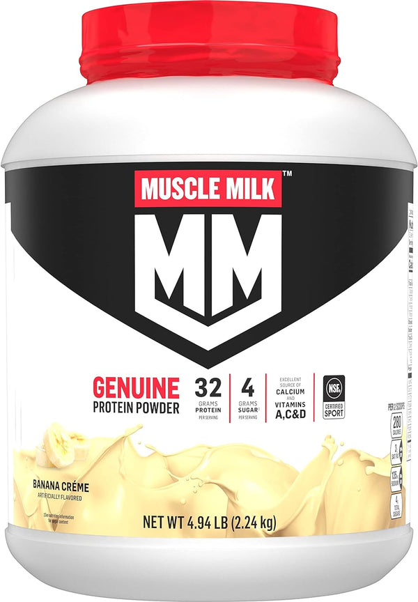 Muscle Milk Genuine Protein Powder, Banana Crème, 1.93-5 Pounds