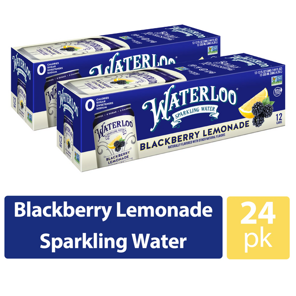 Waterloo Sparkling Water, Blackberry Lemonade, 12 fl oz, 12-24 Pack