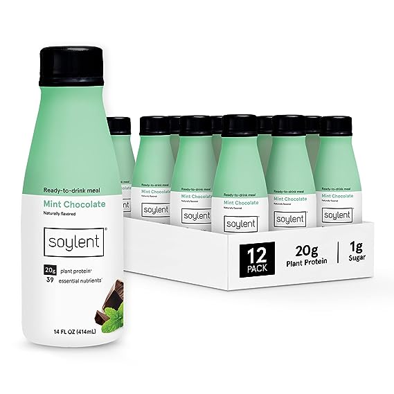 Soylent Protein Shake, Mint Chocolate, 14oz, (12 Pack)