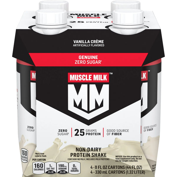 Muscle Milk Genuine Protein Shake, Vanilla Creme, 11 fl oz, 4-12 Ct