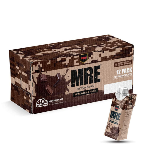 REDCON1 MRE Ready to Drink Protein Shakes, Milk Chocolate, 500ml (4-12 pack)