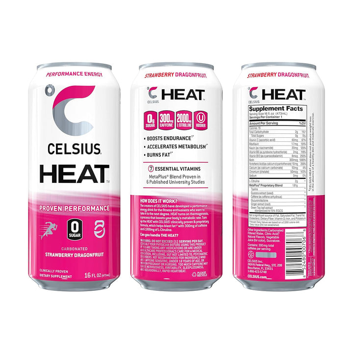 CELSIUS HEAT Energy Drink Strawberry Dragonfruit - Leo Smart Traders