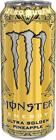 Monster Energy Ultra Golden Pineapple, Sugar Free Energy Drink, 16 Ounce)