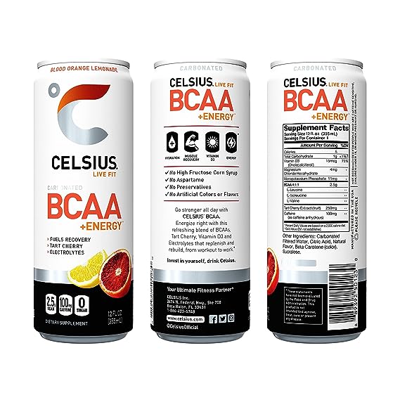 CELSIUS BCAA Energy Drink Blood Orange Lemonade - Leo Smart Traders