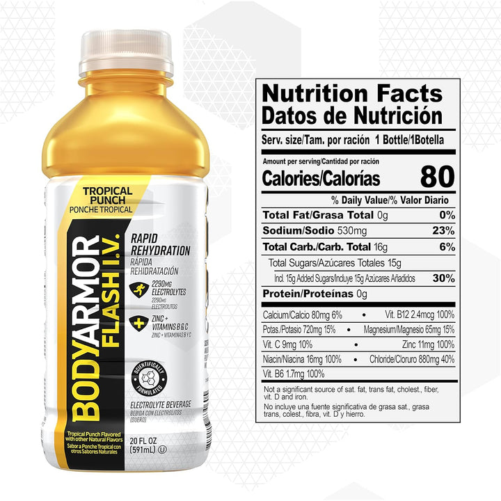 BODYARMOR Flash IV Rehydration Tropical Punch - Leo Smart Traders