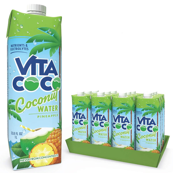 Vita Coco Coconut Water, Pineapple, 33.8 fl oz Tetra