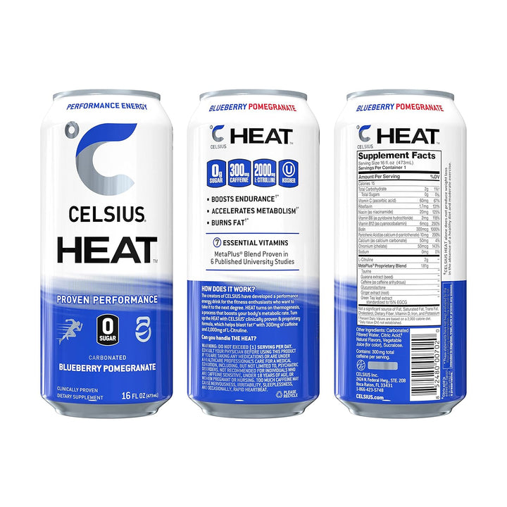 CELSIUS HEAT Energy Drink Blueberry Pomegranate - Leo Smart Traders