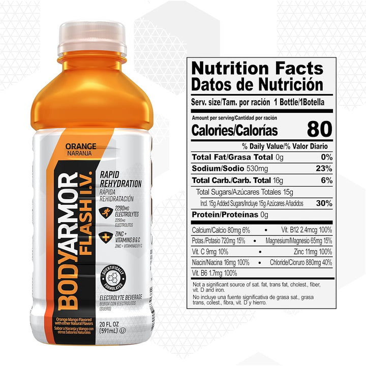 BODYARMOR Flash IV Rehydration Orange - Leo Smart Traders