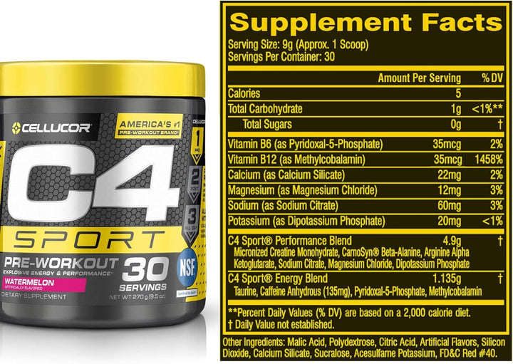 C4 Sport Pre Workout Powder Watermelon - Leo Smart Traders