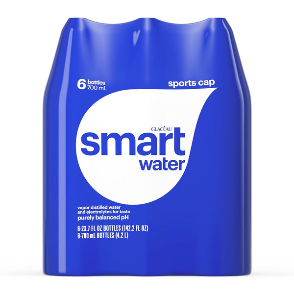 Smartwater vapor distilled premium water bottles, 23.7oz, (6-24 pack)