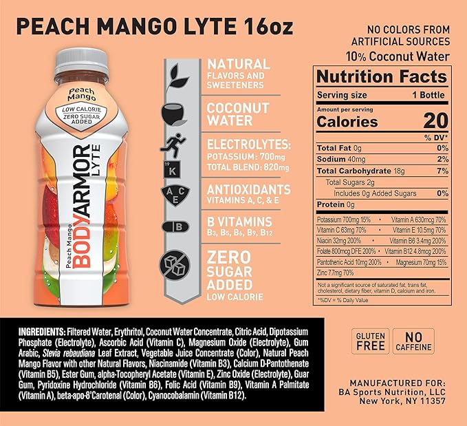 BODYARMOR LYTE Sports Drink Peach Mango - Leo Smart Traders