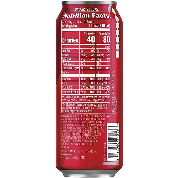 Mountain Dew Kickstart Fruit Punch, 16 Ounce Cans