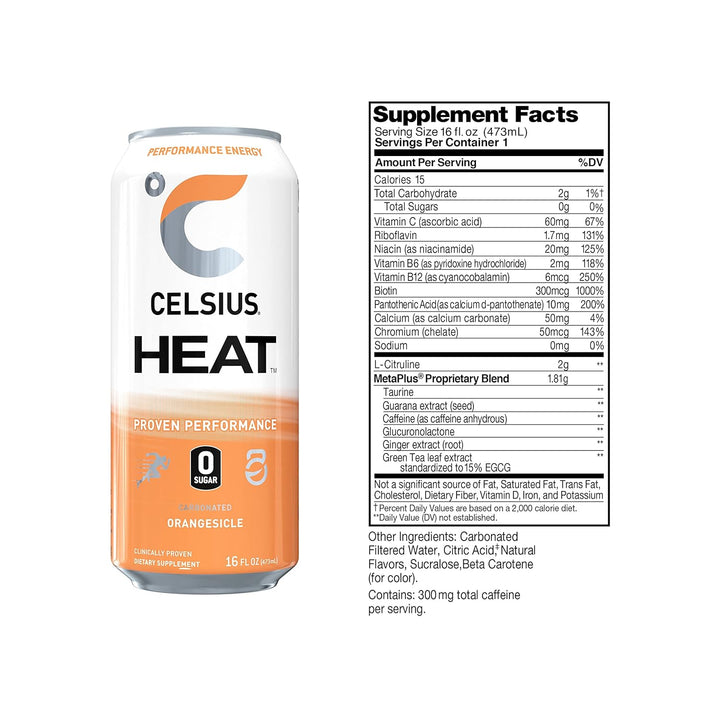 CELSIUS HEAT Energy Drink Orangesicle - Leo Smart Traders