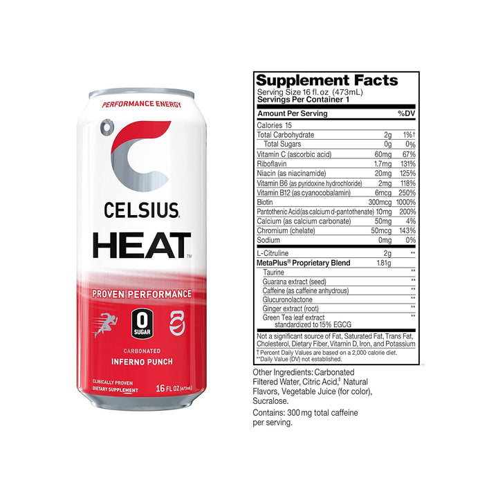 CELSIUS HEAT Energy Drink Inferno Punch - Leo Smart Traders