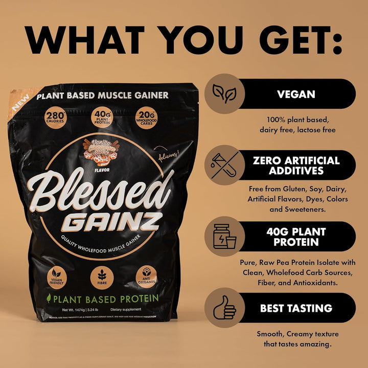 Blessed Gainz Plant Based Protein Powder Peanut Butter - Leo Smart Traders