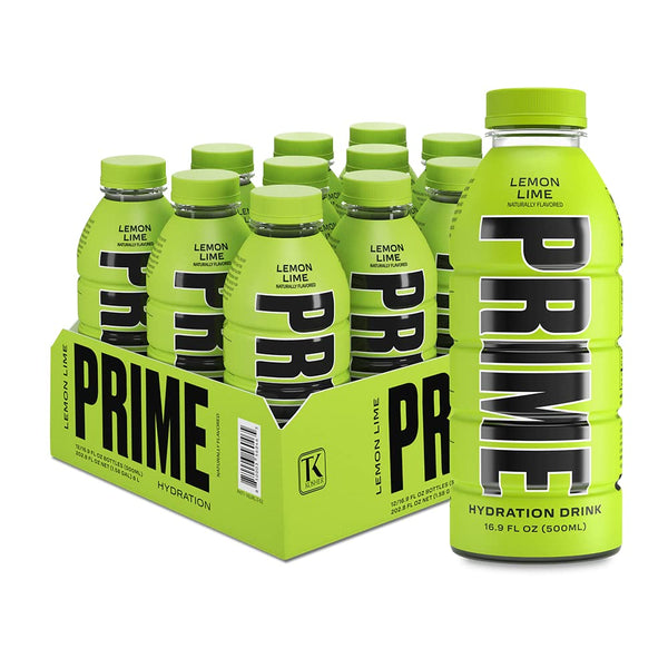 Prime Hydration - LEMON LIME - 16.9oz, (12 pack)