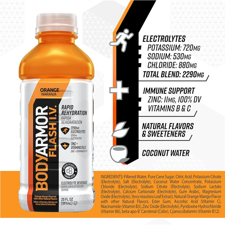 BODYARMOR Flash IV Rehydration Orange - Leo Smart Traders