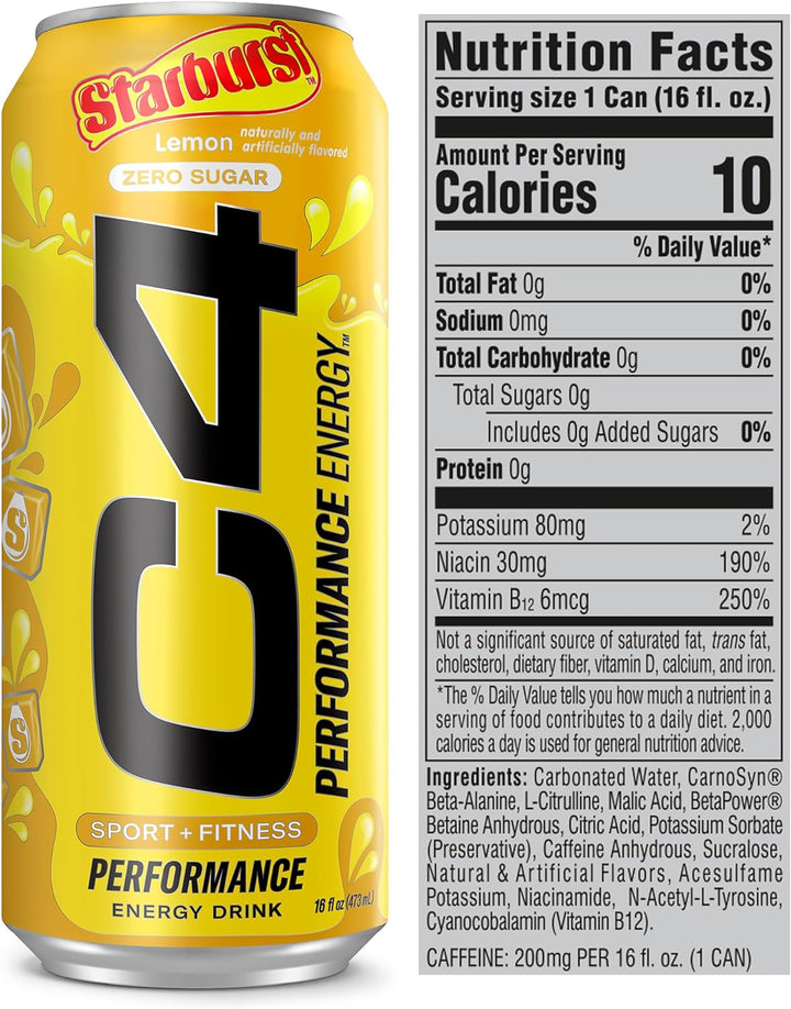 C4 Energy Drink Starburst Lemon - Leo Smart Traders 