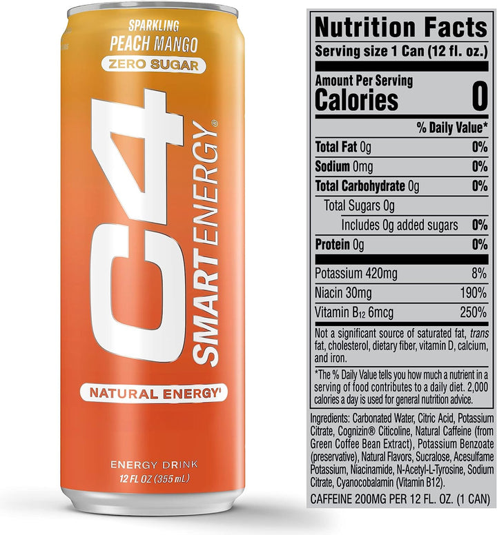 C4 Smart Energy Drink Peach Mango Nectar - Leo Smart Traders