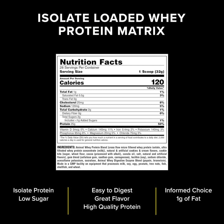 Animal Isolate Whey Protein Supplement Cookies & Cream - Leo Smart Traders