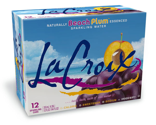 LaCroix Sparkling Water, Beach Plum, 12oz (8-12 Pack)