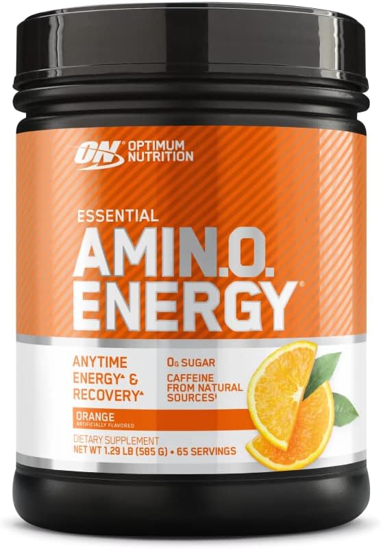 Optimum Nutrition Amino Energy Pre Workout with Green Tea, Orange Cooler, 30-65 Servings