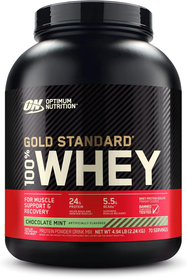 Optimum Nutrition Gold Standard Whey Protein Powder, Chocolate Mint, 2-5 Pound