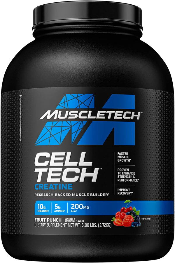 MuscleTech Cell-Tech Creatine Muscle Building Supplements Fruit Punch, 3-6 Pound