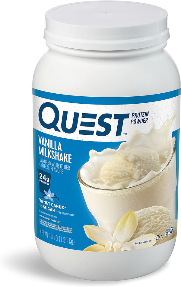 Quest Protein Powder, Vanilla Milkshake, 24g Protein, 1.6-3 lb