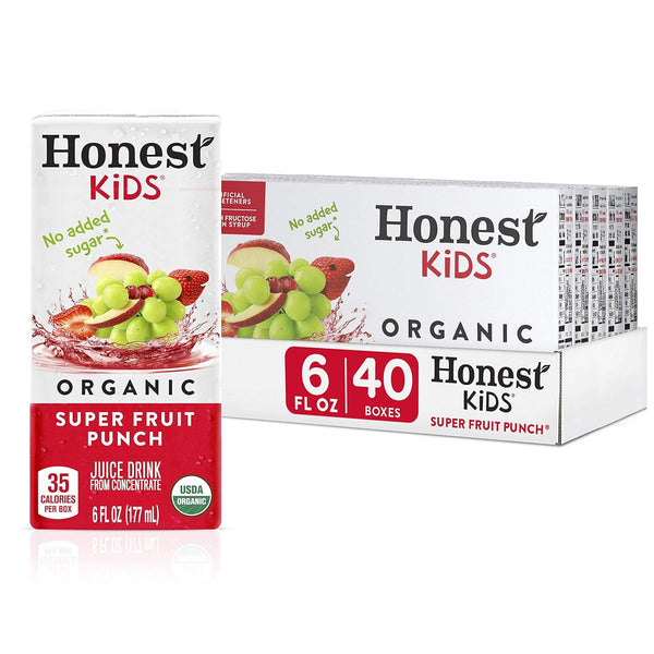 Honest Kids Super Fruit Punch Juice Drink, 6oz, 8-40 Pack