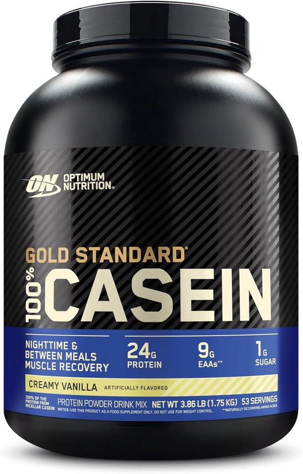 Optimum Nutrition Gold Standard Casein Protein Powder Creamy Vanilla, 2-4 Pound