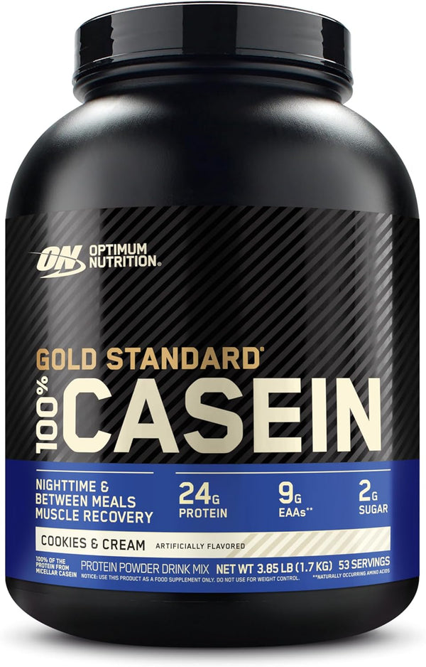 Optimum Nutrition Gold Standard Casein Powder, Cookies and Cream, 1.81-3.85 Pound