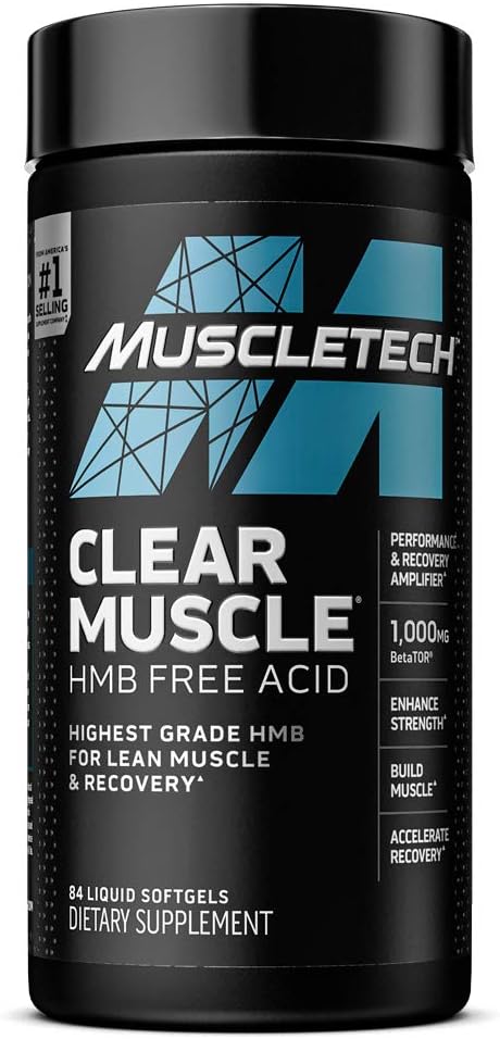 MuscleTech Clear Muscle Post Workout Recovery, Nutrition & Muscle Building Supplements, 42-84 ct