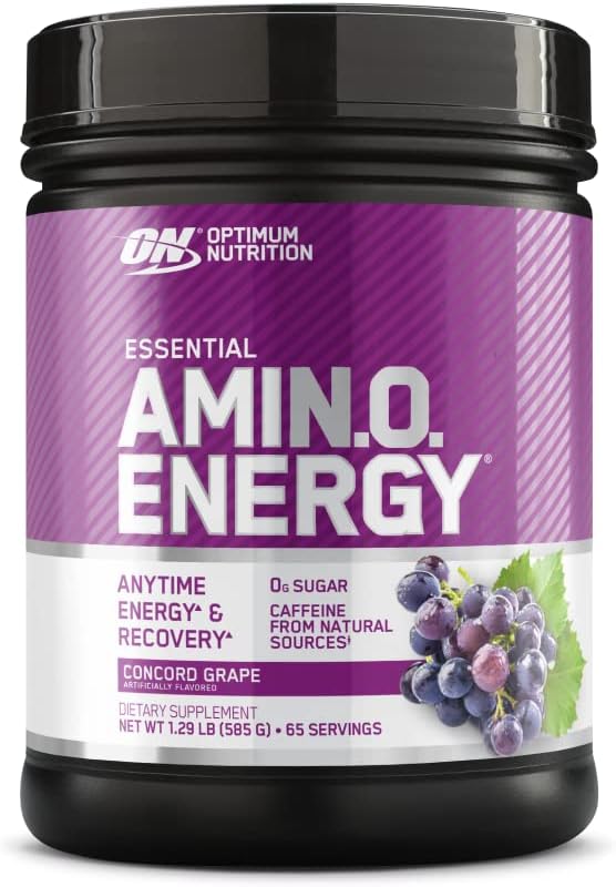 Optimum Nutrition Amino Energy Pre Workout with Green Tea, Concord Grape, 30-65 Servings