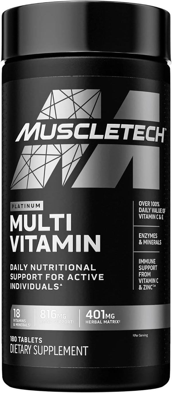 MuscleTech Platinum Multivitamin, Workout Supplements for Men 90-180 Ct